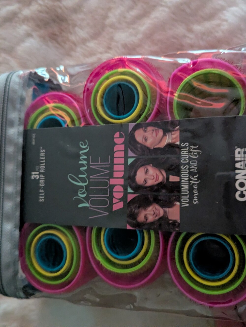 Conair Pink & Multi Self-Grip Hair Rollers - Volume Curls